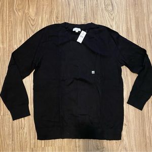 NWT Loft XL Outlet Black Pullover Sweater Crewneck with side slits